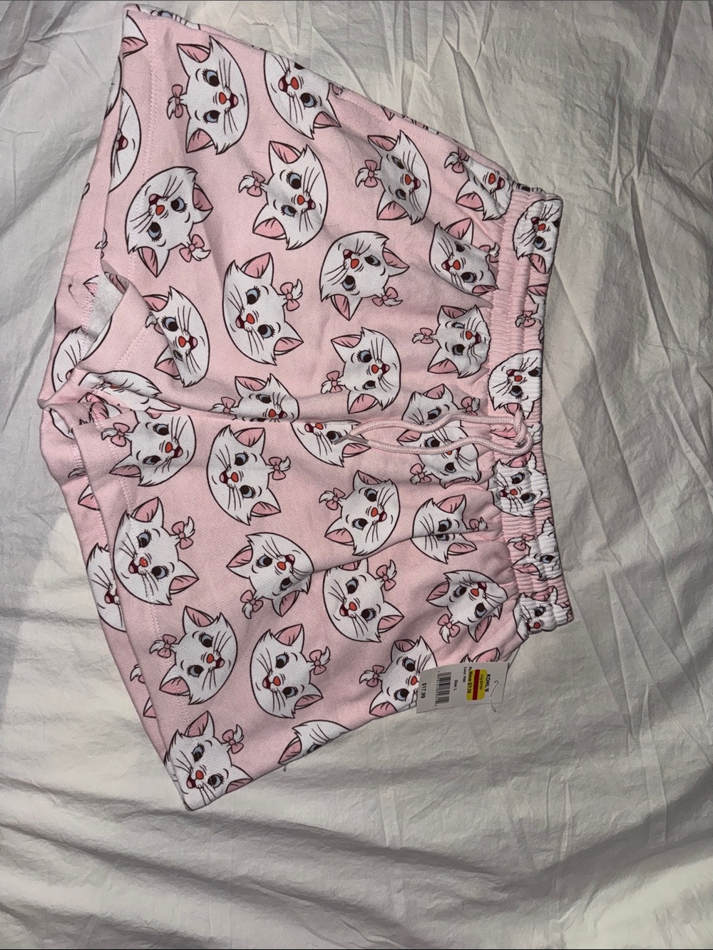 Disney Pink Cat Face High-Waist Shorts